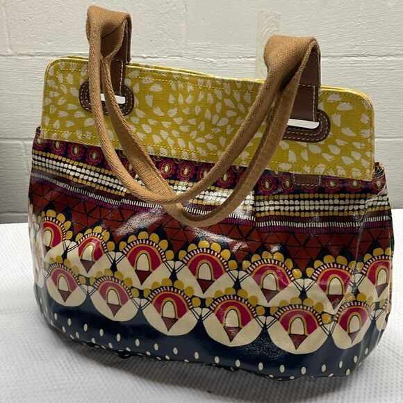 Fossil PVC coated large Tote Shoulder Bag Great colors for fall - Picture 1 of 12